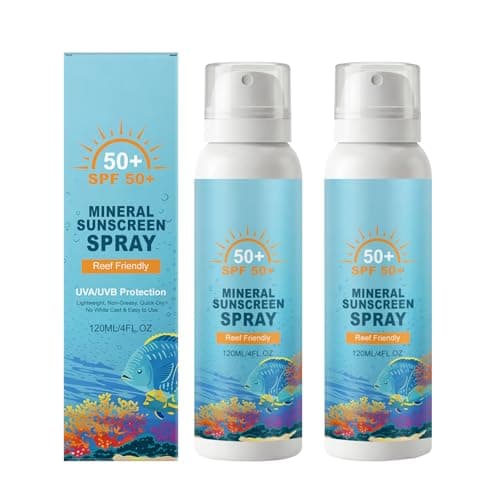 Mineral Sun Protection Spray 120ml, SPF 50+, Sunscreen for Face & Body, Natural Sun Protection, Lightweight & Non-Greasy Formula for Outdoor Activities, Travel-Ready (2 PCS)