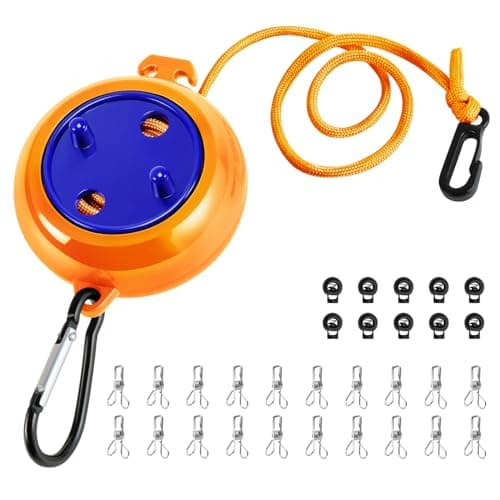 Heatigo 8M Portable Camping Retractable Clothes Line Clothes Airer for Holiday Outdoor, Bathroom, Laundry Room, Garden or Travel