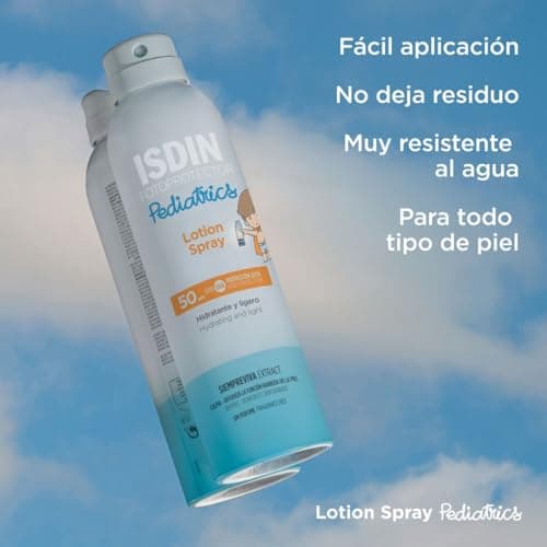 ISDIN Fotoprotector Pediatrics Lotion Spray SPF 50 - Hydrating Sunscreen for Kids - Moisturising & Fast Absorbing - Water Resistant, For Sensitive Skin, 250ml — view 5