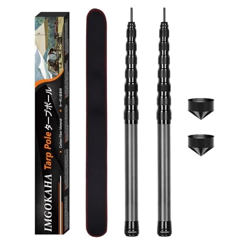 Tent Pole Carbon Fiber, Telescopic Tarp Poles 3m, Camping Adjustable Tarp Poles, Extendable Tent Poles 59.5-300cm, Awning Poles for Camping, Backpacking, Hiking, Canopy & Outdoor Shelter(Set of 2)