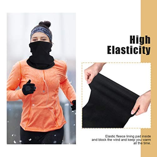 HEGCOIIE 2 Pack Winter Neck Warmer Gaiter,Soft Fleece Windproof Face Scarf Bandana Cold Weather Face Covering Snood for Men & Women Outdoor Sports Skiing Cycling — view 2