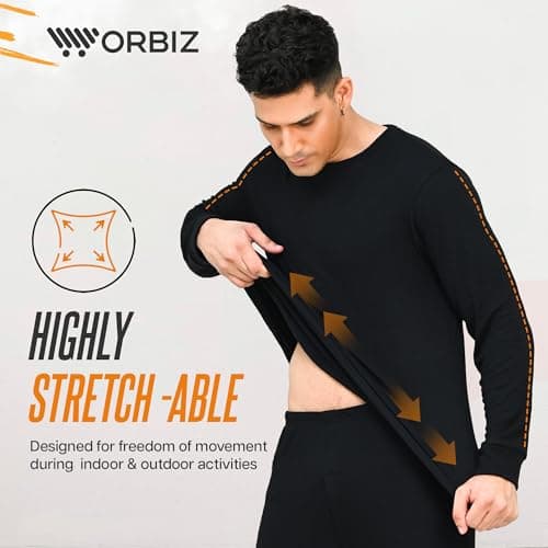 Mens Thermal Long Vest Full Sleeve Top Extreme Warm Winter Heat Ski Wear Size S-XXL (X-Large, Bule) — view 3