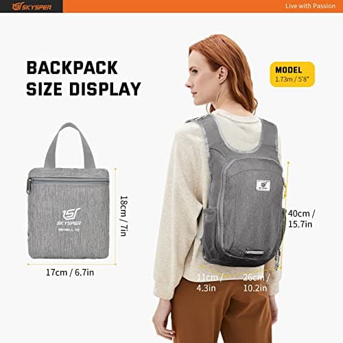 SKYSPER Small Daypack 10L Hiking Backpack Packable Lightweight Travel Day Pack for Women Men — view 6