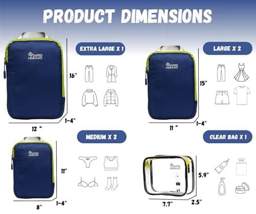 SUITEDNOMAD Ultralight Compression Packing Cubes Set, Suitcase and Backpack Travel Organiser Bags — view 3