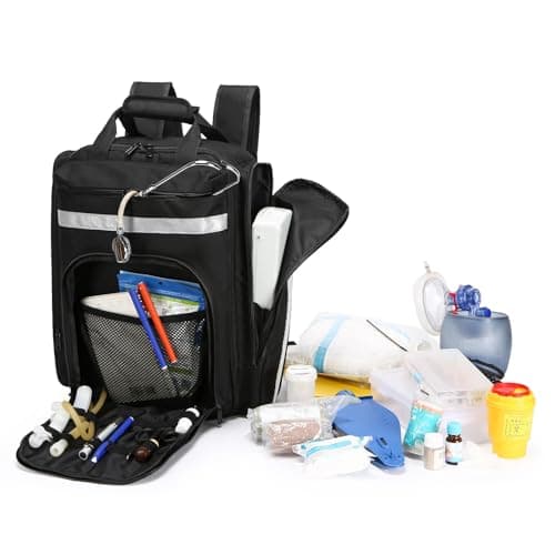Lyirfan Professional First Aid Backpack Empty Medical First Aid Bag,Tactical Medical Bag with Reflective,Large Capacity First Aid Medical Backpack for for Home and Work,Hiking Outdoors(Black) — view 6