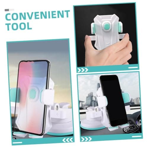 TOGEVAL Adjustable Car Phone Holder with Strong Suction Cup Mount for Air Vent and Windshield Car Dvr Holder Compatible with Various Smartphone Hands Navigation and Calling Accessory — view 3