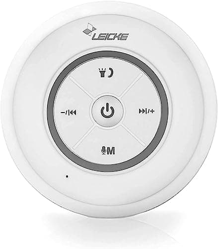 LEICKE Bluetooth Shower Speaker, Dust/Steam/Waterproof, Portable Wireless Speaker with Suction Cup, Compatible with Siri & Google Assistant, 18W Surround Sound, White — view 2