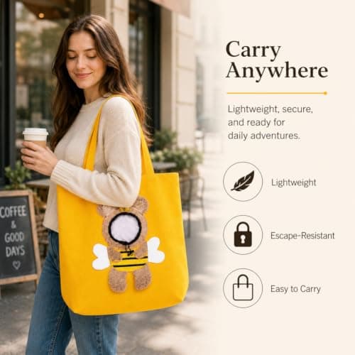 Paw Peek Pet Carrier Bag, Canvas Shoulder Tote for Small Dogs And Cats — view 3