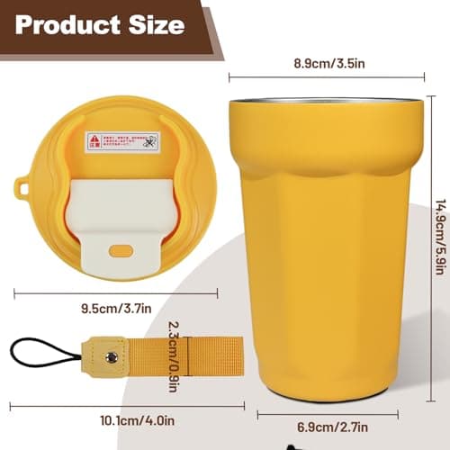 DITOSH Insulated Coffee Tumbler 450ml Travel Coffee Mug 316 Stainless Steel Direct Drink Opening Leakproof Lid Reusable Insulated Coffee Mug Hot and Cold Ideal Travel Mug for Coffee Lover Daily — view 2