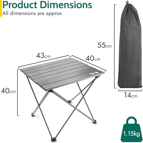 Trail Small Lightweight Aluminium Camping Table, L43cm x W40cm x H40cm — view 3