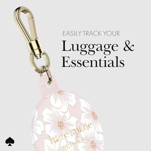 kate spade new york AirTag Holder with Gold Ring Clip - Protective Case for Apple AirTag - Hollyhock Cream — view 2