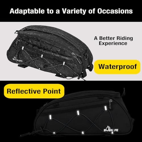 BOBILIFE Insulated Bike Pannier Rack Bag 10L Large Capacity Waterproof Bicycle Travel Expedition Back Seat Pannier Rack Bag for Bicycle, E-Bike and Motorcycle — view 4