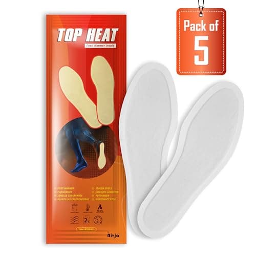 Top Heat Foot Warmers – 5 Pairs - 8 Hours Warm Foot - Air Activated - Instan - 100% Natural Heat - Medium (39-41)