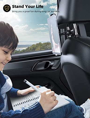 Lamicall Car Tablet Holder, Car Headrest Mount - Universal 360 Rotating Car Seat Stand Cradle for All 4.4~11" Tablets, iPad Pro 9.7, 10.5, 11, iPad Air mini 2 3 4 5 6, iPhone, Switch, Tab - Black — view 6