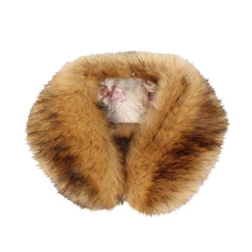 Momolaa Clearance Faux Fur Collar Women's Neck Warmer Scarf Wrap Fluffy Fake Fur Scarf Wrap Winter Neck Warmer Rose Gold