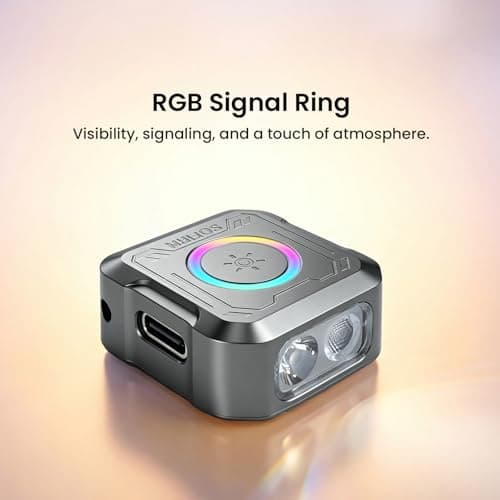 Sofirn SE1 Mini Keychain Flashlight, 300 Lumens EDC Flashlight with UV Light, RGB Ring, Magnet & USB-C, Rechargeable CNC Metal Body for Everyday Carry, Emergency, Camping & Outdoor — view 5
