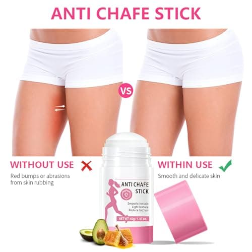 Anti Chafe Balm, Anti Chafing Stick for Thighs, Groin and Underarms, Soothing Chub Rub Stick With Beewax & Shea Butter, Waterproof Skin Protector, Reduce Friction Chafing Cream — view 6