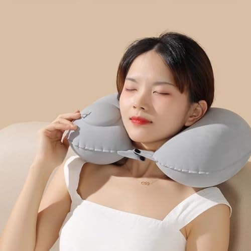 Noirwwe 2Pcs Inflatable Travel Neck Pillow for Airplanes — view 3