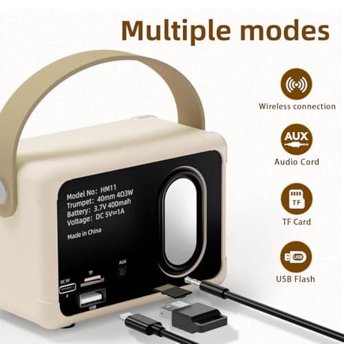 Bluetooth Speaker Gifts for Girls,Teenage,Women Vintage Room Decor Beige — view 4