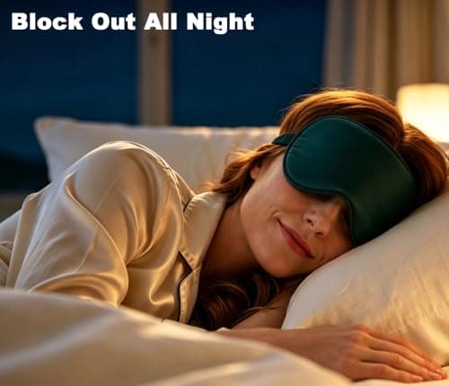 Sleep Mask Satin Eye Mask, Blackout, Green — view 4