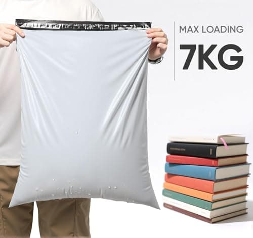 Homewit 60pcs Plastic Mailing Postal Bag 16.5 x 20.5 Inch (420 x 520mm), Large Size (No Harmful Gas) Postage Bags Self Seal Packing Packaging Postage Mail Sacks Envelopes Mailers - White… — view 2