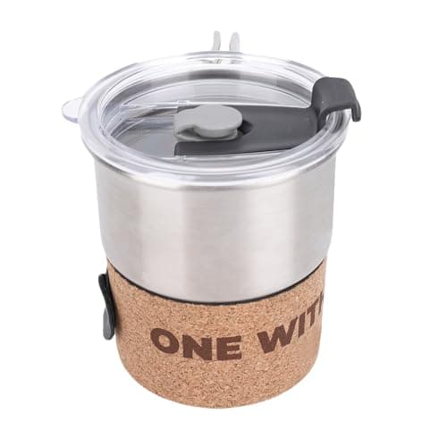 Yinhing TW 502 300ml Stainless Steel Camping Coffee Cup with Foldable Handle Cork Insulation Cover Portable Travel Mug for Outdoor Hiking Camping and Picnics (TW-502) — view 5