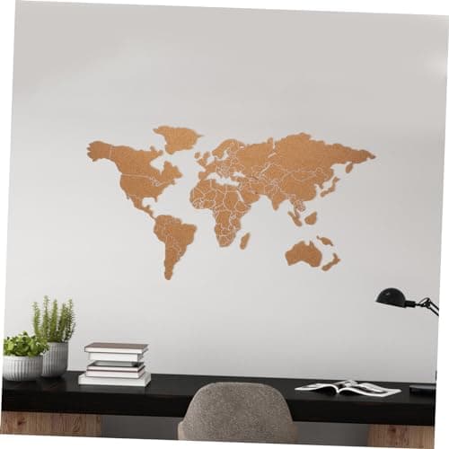STOBOK Self-Adhesive Cork Board World Map Wall Art Decoration Pin Board for Home Travel Office Wall Decor — view 4