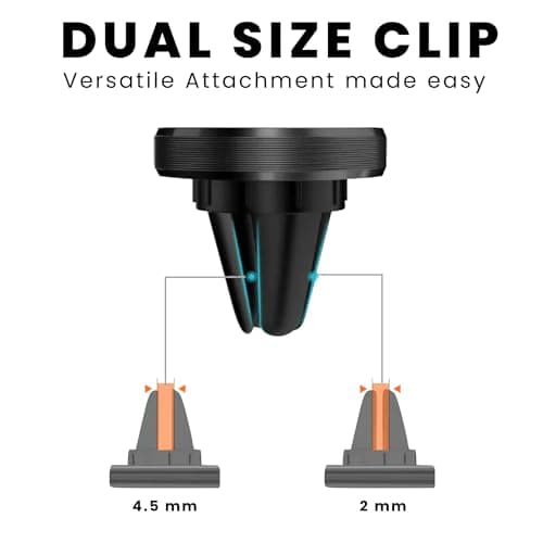 GRAND PITSTOP Universal Magnetic Air Vent Mount Car Mobile Holder Claw Grip Holder Sturdy Super Strong Magnetic Hold 360° Rotational Black — view 2