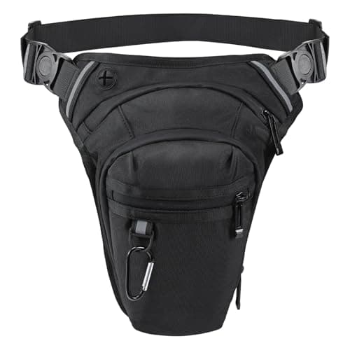 Sockywin Leg Bag, Motorcycle Thigh Bag with Straps Splash-Resistant Drop Leg Pouch for Men Women Reflective Strips Waist LegBag for Cycling Hiking Camping Outdoor Sports Accessories