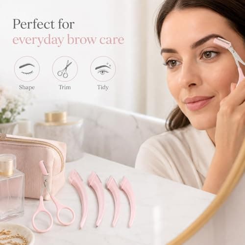 Qabonl 6 Piece Pink Eyebrow Grooming Set — view 3