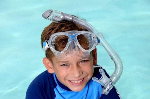 Cressi Mini Dry Snorkel - Clear/Blue — view 3