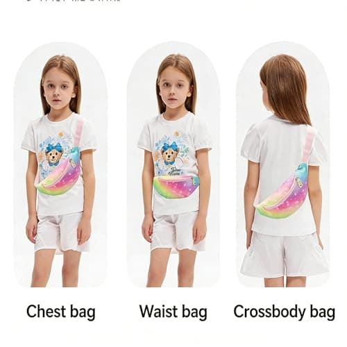 Dzxin Kids Fanny Pack, Cute Gradient Kids Bum Bag Bumbag Waist Pack Hipsack Belt Bag Small Belt Bum Bag Crossbody Purse Waist Pouch for Toddler Girls Boys Running Hiking Travel Sports(Gradient) — view 6