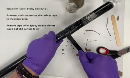 Carbon Fibre Repair Kit MK2-75g Epoxy Resin with Carbon Fibre - 50mm Tape for pole repairs — view 5