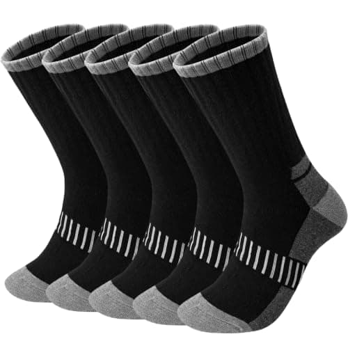 Wamicu Men’s Thermal Work Socks, 5 Pack Thick Winter Athletic Socks