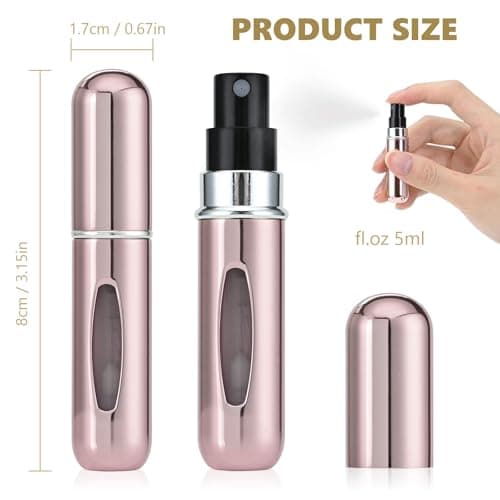 8PCS Perfume Bottle Set for Luggage, 5ML Mini Travel Perfume Atomiser Refill Bottles, Aftershave, and Holiday — view 2