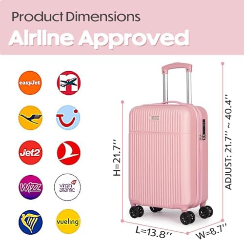 Tavoxda Cabin Suitcase 20 Inch ABS Hardshell Carry-on Luggage for Travel — view 3