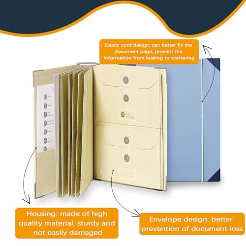 Important Document Organizer, If I Die Binder UK, Life Book Document Organiser, Document Organizer with Pockets File Home School Office Supplies (Beige) — view 4