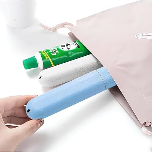 ZXfad 2Pcs Toothbrush Case(Beige/Blue) — view 5