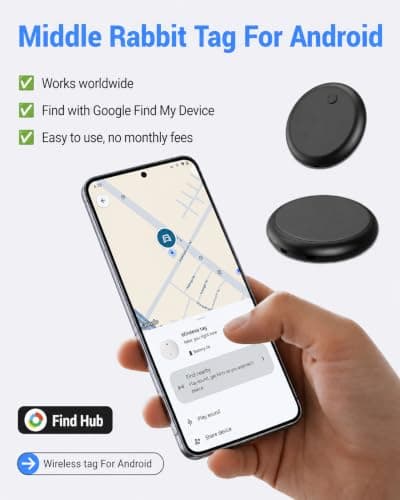 GPS Tracker for Kids Android, Google Find Hub, Pin Case for Clothing & Bags — view 2