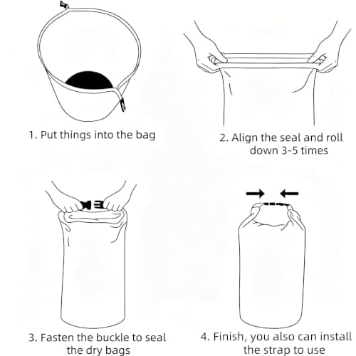 Nagsxiw Dry Bag 5L, Waterproof Bag with Adjustable Shoulder Strap for Drifting, Boating, Kayaking, Swimming, Rafting, Camping — view 5