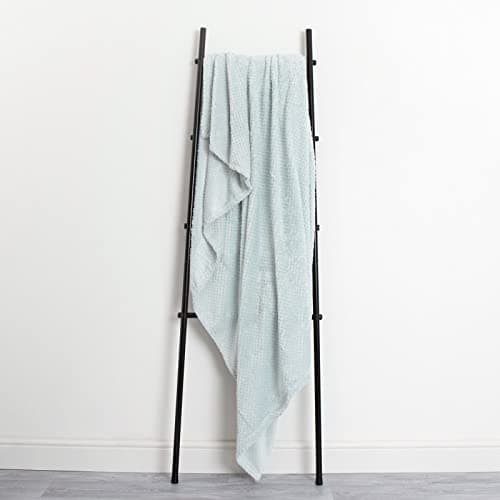 Dreamscene Throws for Beds Double, Soft Cosy Warm Blanket for Bed Sofa Settee Honeycomb Waffle Mink Throw Blanket Fluffy Fleece Throws Travel Faux Fur Throw, Duck Egg Blue - 150 x 200cm — view 3
