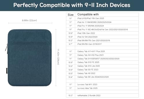 Dadanism 9-11 Inch Tablet Sleeve Bag Padded Carrying Case, Indigo — view 2