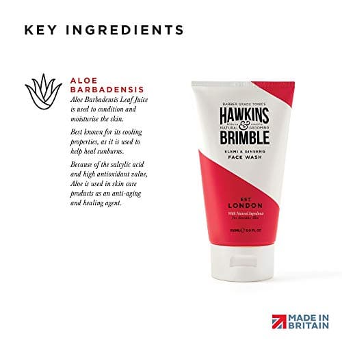 Hawkins & Brimble Men's Facial Scrub, Daily Moisturiser & Face Wash Bundle/Gift Set — view 4