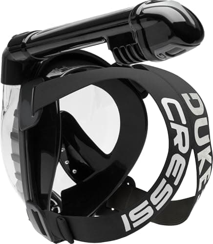 Cressi Full Face Snorkel Mask with Air Tank - S/M, Black, with Action Cam Holder - Fog-Resistant Snorkel with Camera Mount - Wide Field Of View Dive Goggles Adult with Action Mount — view 4