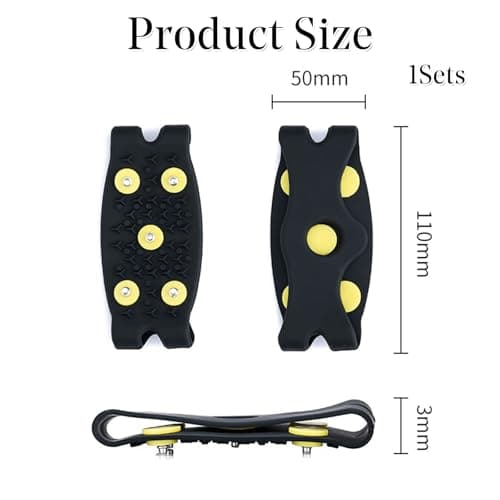 Kids Non Slip Ice Cleats for Shoes and Boots,Small Ice Snow Gripper Shoe/Boot Traction Cleats with 5 Spikes, Winter Outdoor Anti-Slip Crampons for Women Kids Walking, Climbing UK Size 2-6 — view 2
