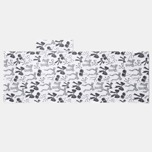 OHS Bow Print Sun Lounger Towels with Pockets, Soft Quick-Dry Absorbent Beach Towels for Adults Sunbed Towel Microfibre Large Beach Towel in a Bag Summer Holiday Essentials, 75 x 215cm - Monochrome — view 5