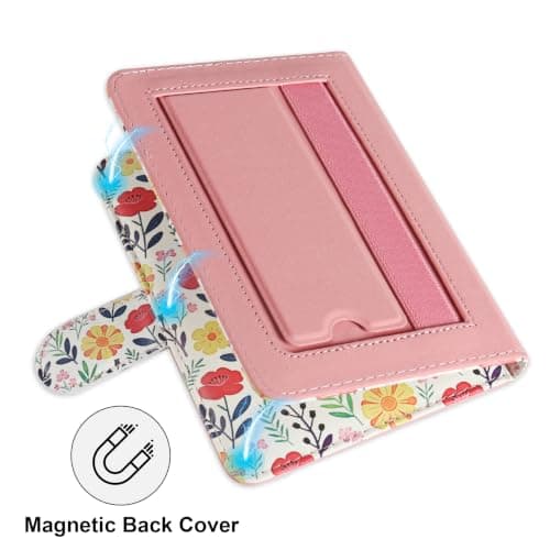 HoYiXi Universal Case For 6 inch eReader,Compatible with Kindle/Kobo Clara HD/Kobo Clara 2E/Paperwhite/PocketBook/Tolino eReader,with HandStrap/Kickstand, Cover Case for 6'' eReaders,Floral — view 4