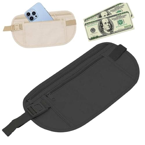 Running Belt Phone Holder for Women Men, Super Light Hiking Waist Bag Outdoor Sport Waist Pouch Bag, Money Belt for Fitness Workout Waist, Cards Bag Belt Exercise Waist Bag, Around You Waist (Black)