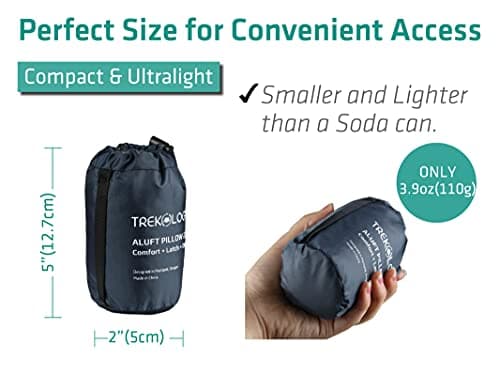 TREKOLOGY Ultralight Inflatable Camping & Travel Pillow – Compact, Ergonomic Neck & Lumbar Support Cushion for Adults & Kids – Ideal for Camping, Backpacking, and Beach Trips — view 5