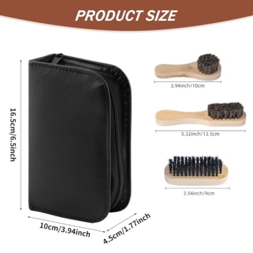 Jiakalamo Shoe Shine Polish Kit with Wooden Brushes and Storage Case — view 2